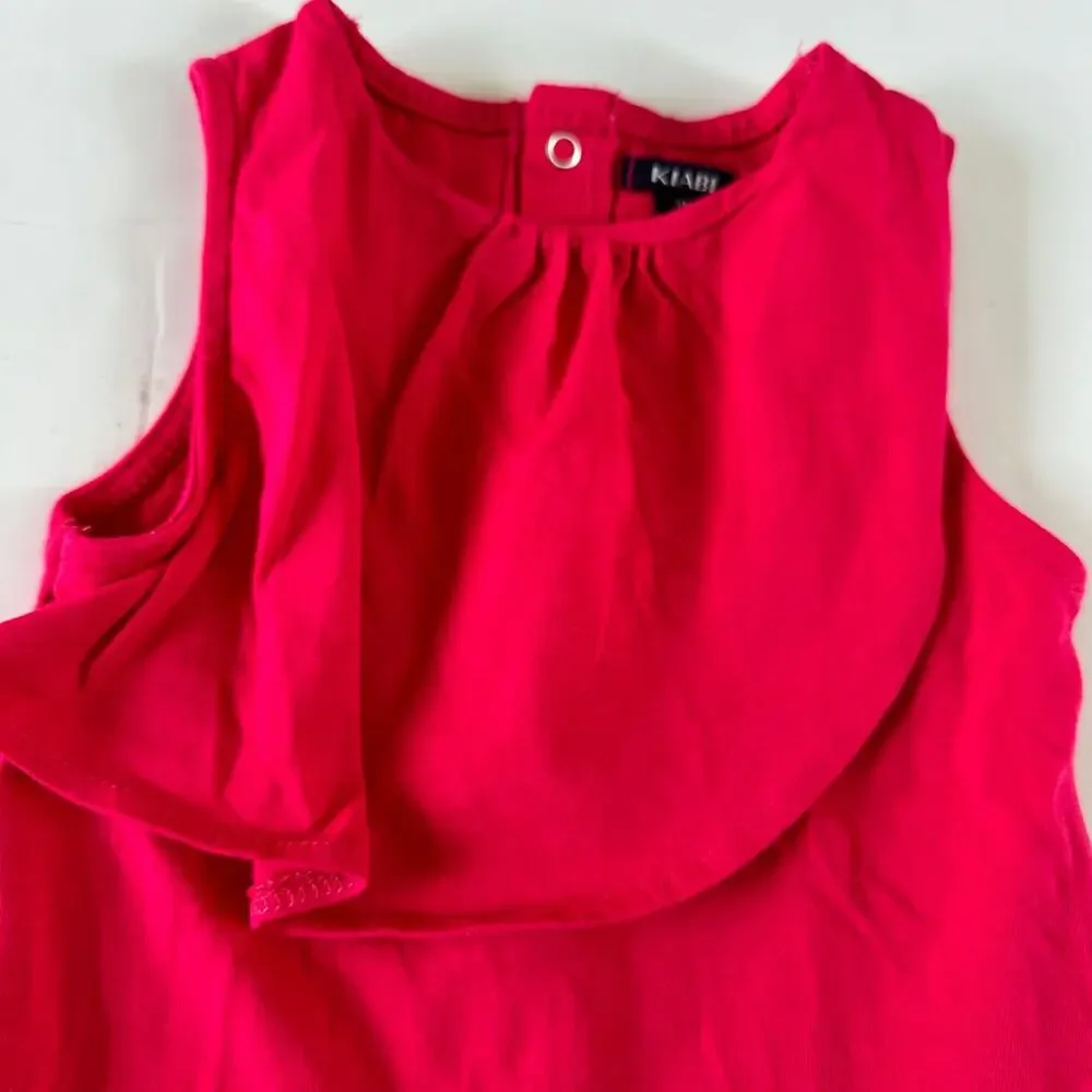 Kiabi Girls' Pink Ruffle Tank Top - Perfect for Summer! Size 9 months